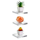 STAUBER Best- Clear Acrylic Wall Floating Shelf -  1/2" Thick - CLASSIC DESIGN - Pack of 3