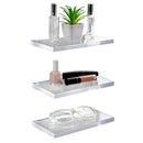 STAUBER Best- Clear Acrylic Wall Floating Shelf -  1/2" Thick - CLASSIC DESIGN - Pack of 3