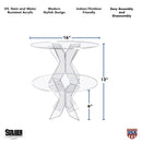 double 16 inch round acrylic raised pastry stand in clear acrylic with benefits and sizes