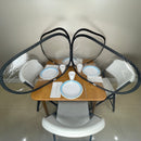 Tabletop Sneeze Guard - 4-Way Divider for cafeteria tables for nursing homes, schools and break rooms